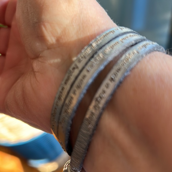 AMEN silver leather wrap bracelet engraved with our journey… - Picture 6 of 10